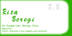 rita beregi business card